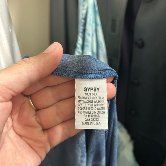 Gypsy 05 Silk Blue Gradient Babydoll Maxi Dress Small - Picture 14 of 16